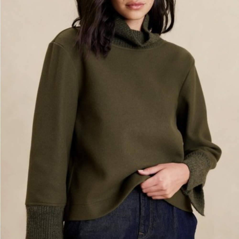 Banana Republic Dark Olive Cowl Neck Sweater